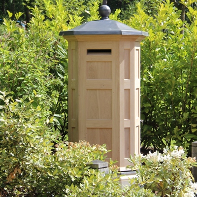 Pillar box in green oak